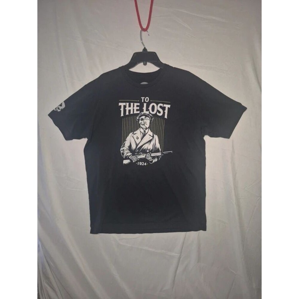 Vintage Style "To The Lost 1924" Graphic T-Shirt – Black, Size XL